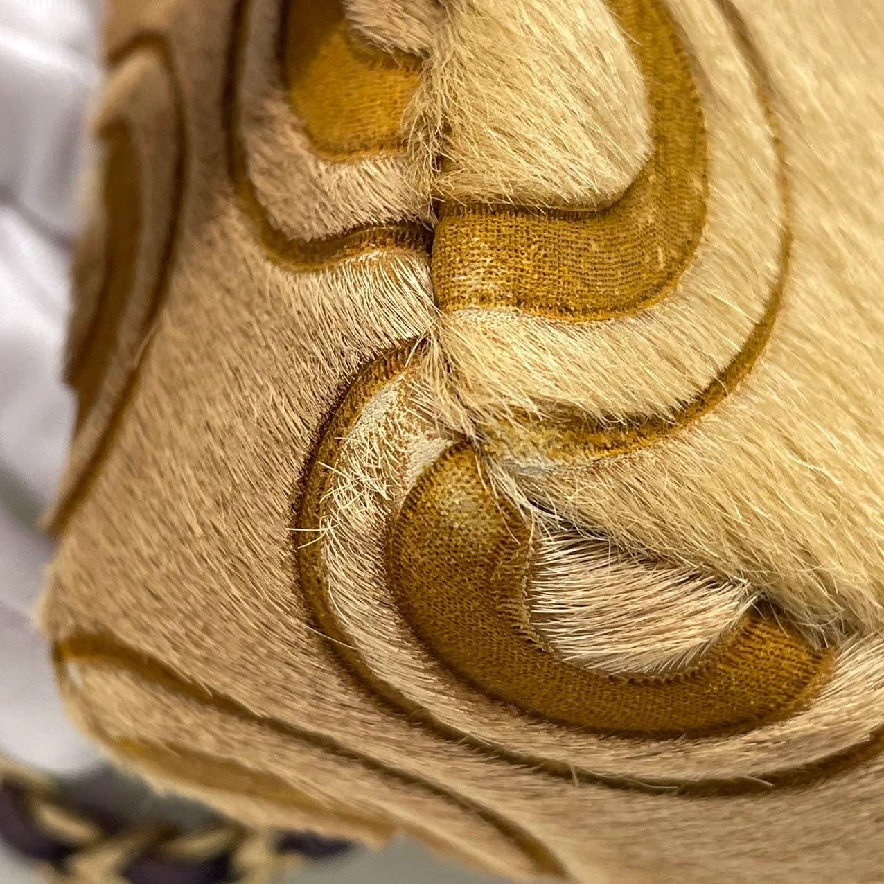 Chanel East West Rare Tan Brown Pony-hair Calfskin Leather CC Logo 10