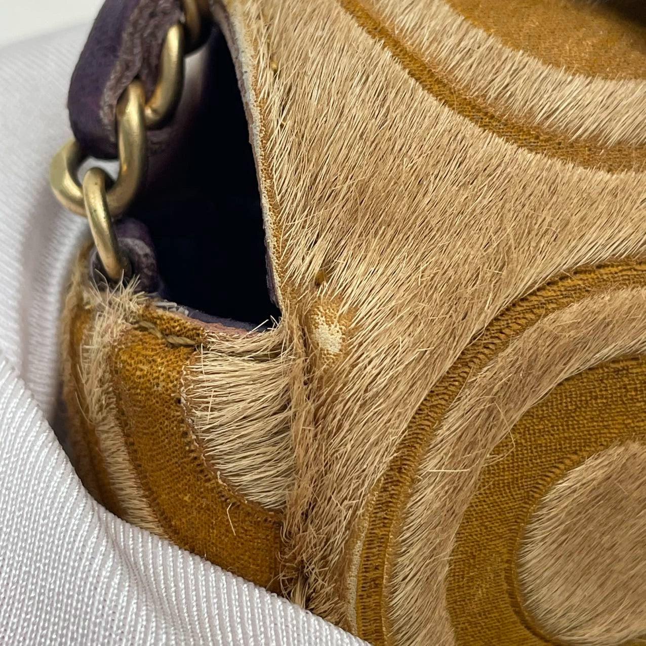 Chanel East West Rare Tan Brown Pony-hair Calfskin Leather CC Logo 4