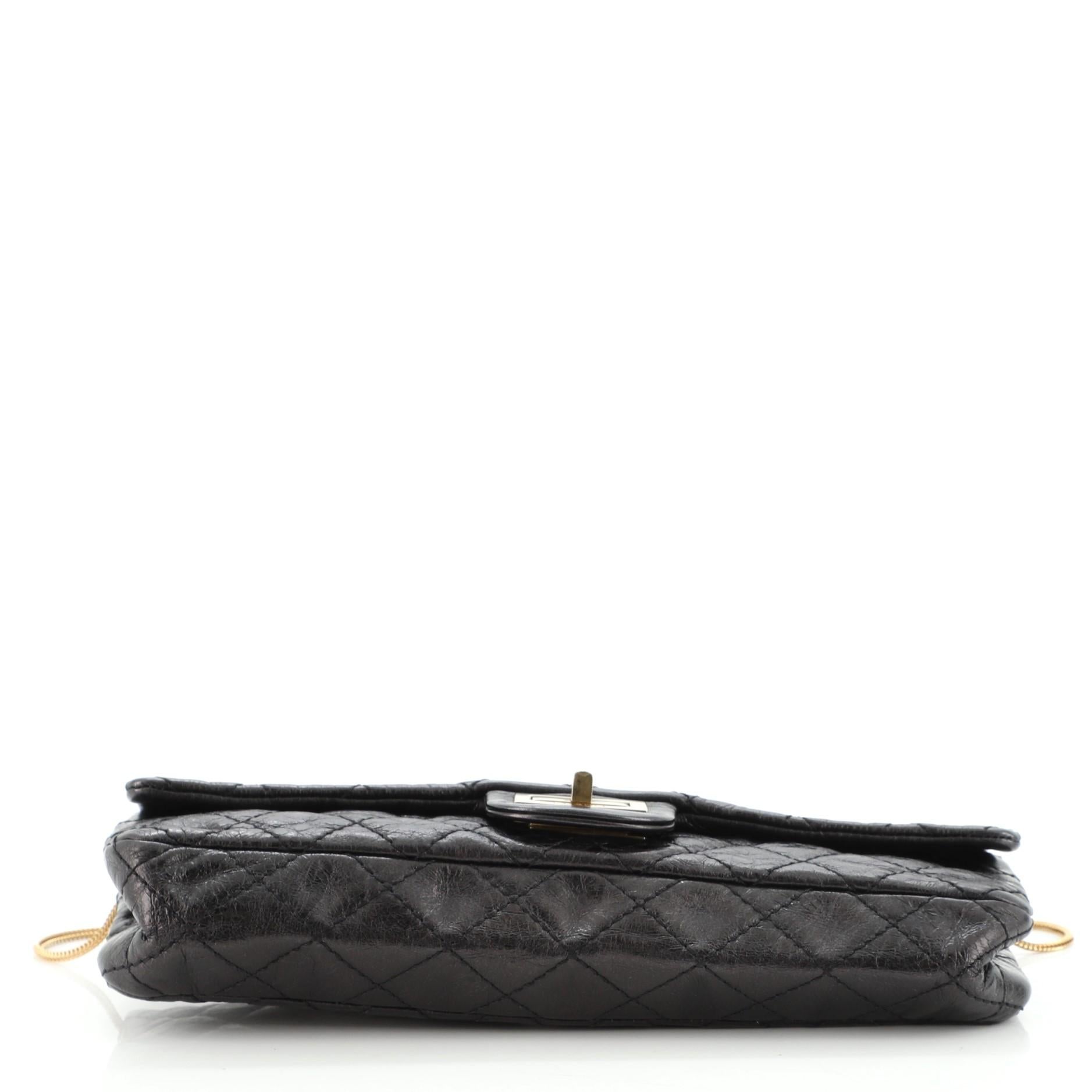 Chanel East West Reissue Clutch Quilted Glazed Calfskin Small In Good Condition In NY, NY