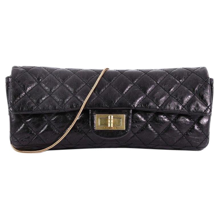 Chanel East West Reissue Clutch Quilted Glazed Calfskin Small at