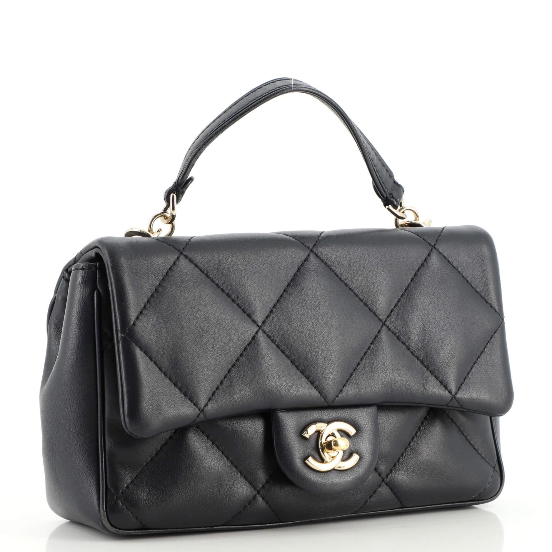 Chanel Easy Carry NM Flap Bag Quilted Lambskin Small In Good Condition In NY, NY