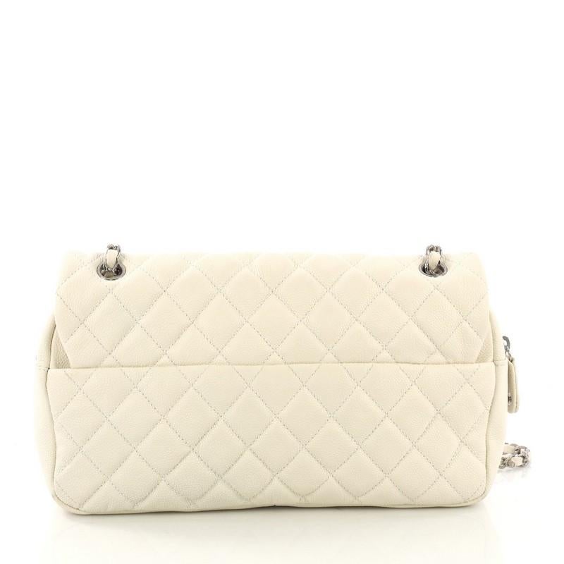 Chanel Easy Flap Bag Quilted Caviar Jumbo In Good Condition In NY, NY