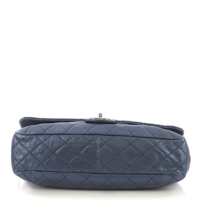 Gray Chanel Easy Flap Bag Quilted Caviar Jumbo