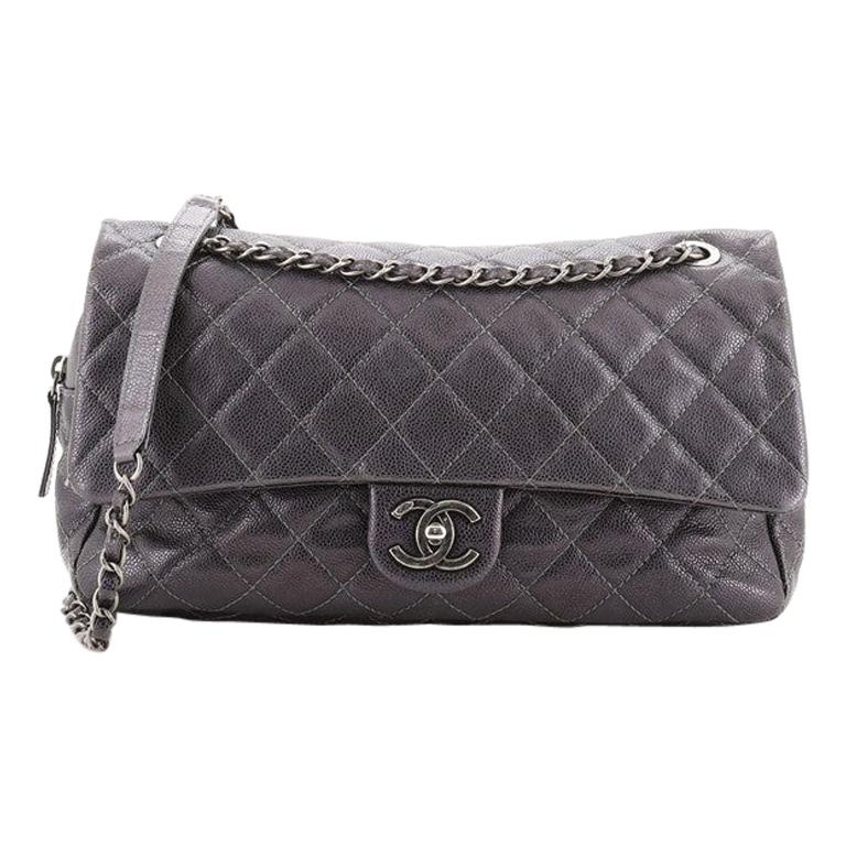 Chanel Easy Flap Bag Quilted Caviar Jumbo