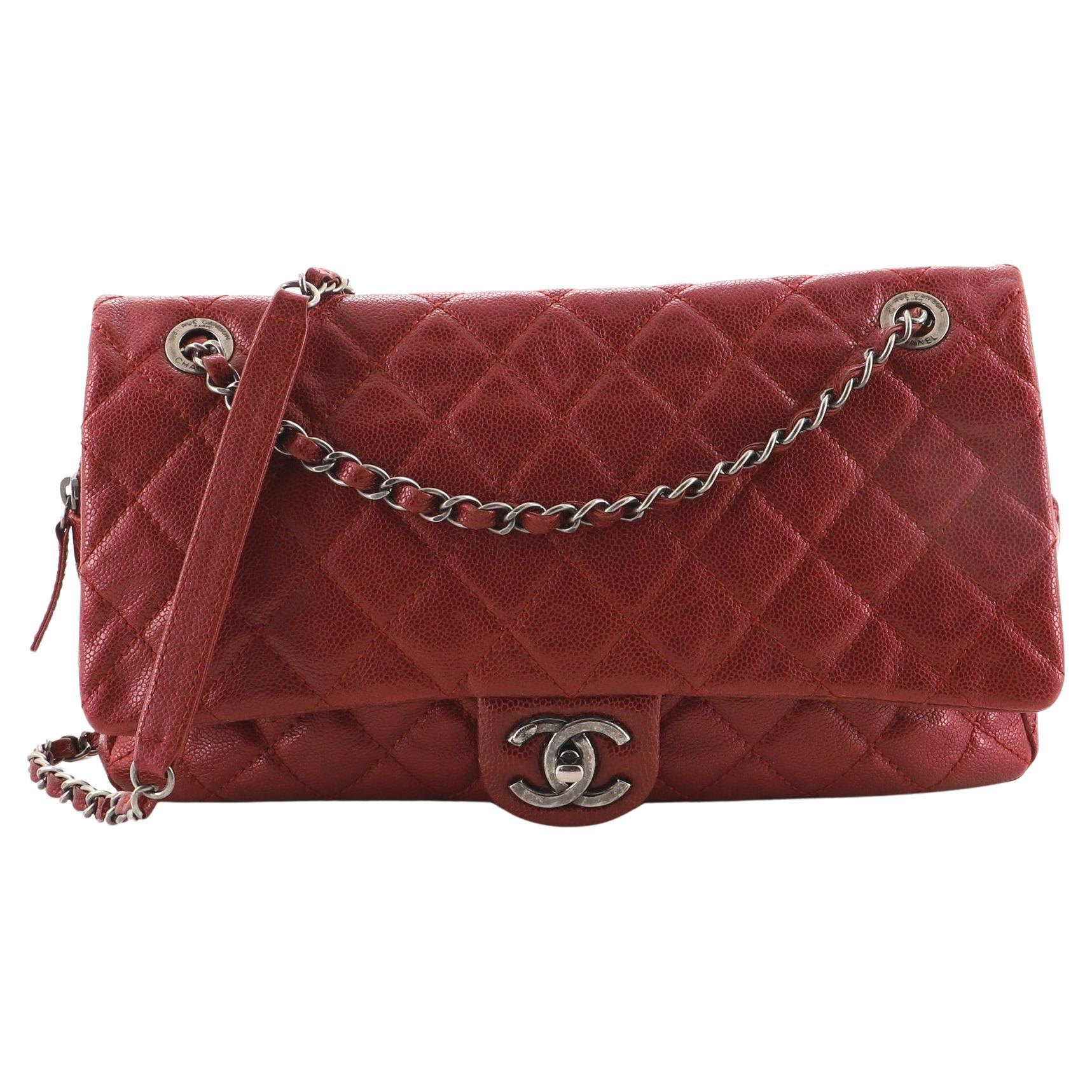 Chanel Easy Flap Bag Quilted Caviar Jumbo