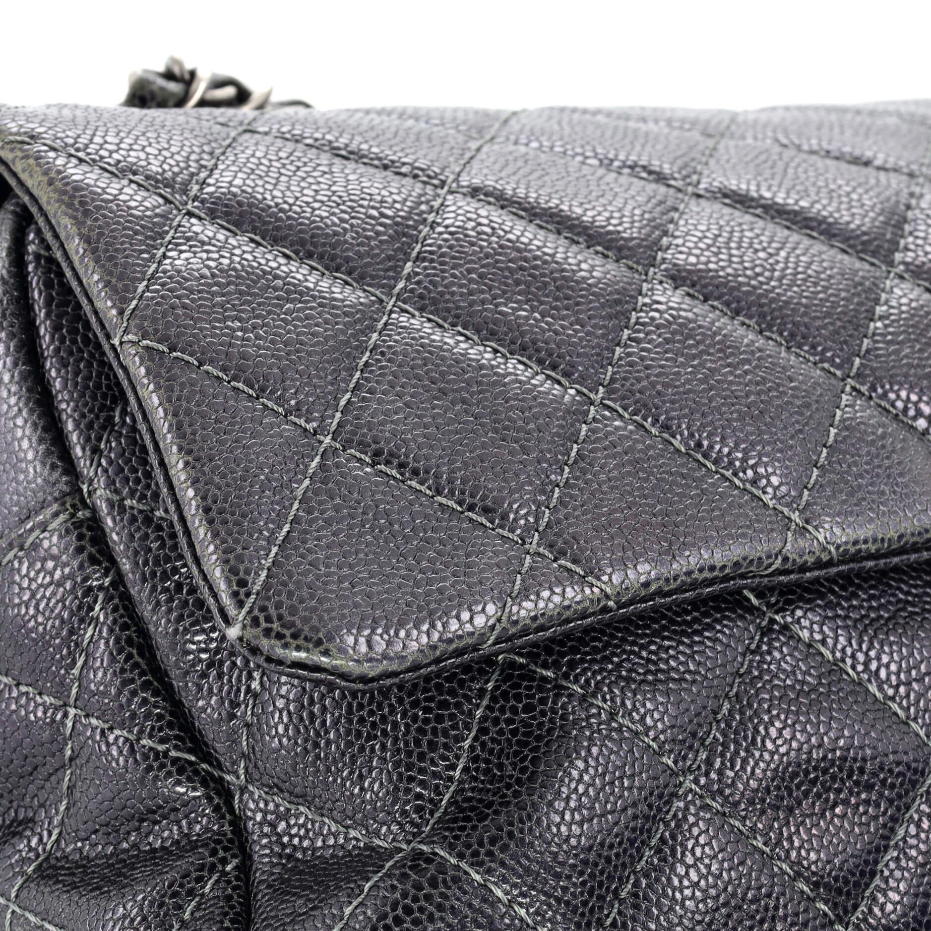 Chanel Easy Flap Bag Quilted Caviar Large 2