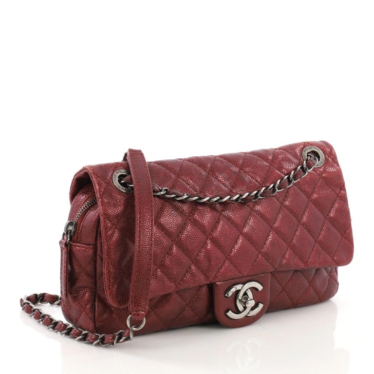 Chanel Easy Flap Bag Quilted Caviar Medium at 1stDibs
