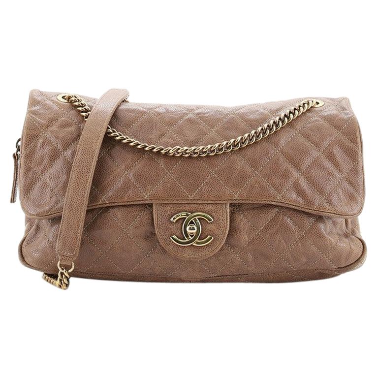 Chanel Easy Flap Bag Quilted Glazed Caviar Jumbo