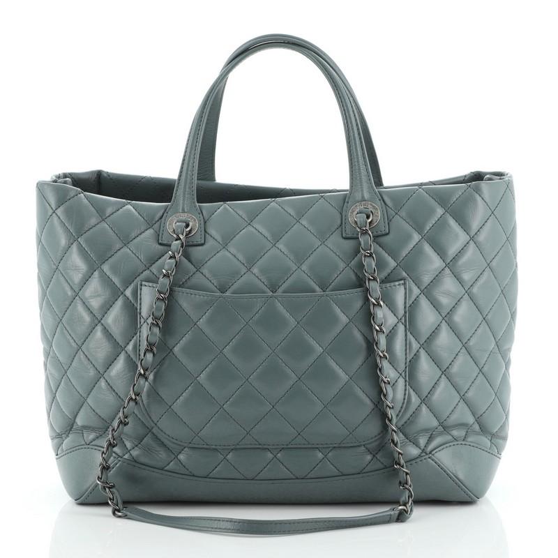 Chanel Easy Shopping Tote Quilted Calfskin Large In Good Condition In NY, NY