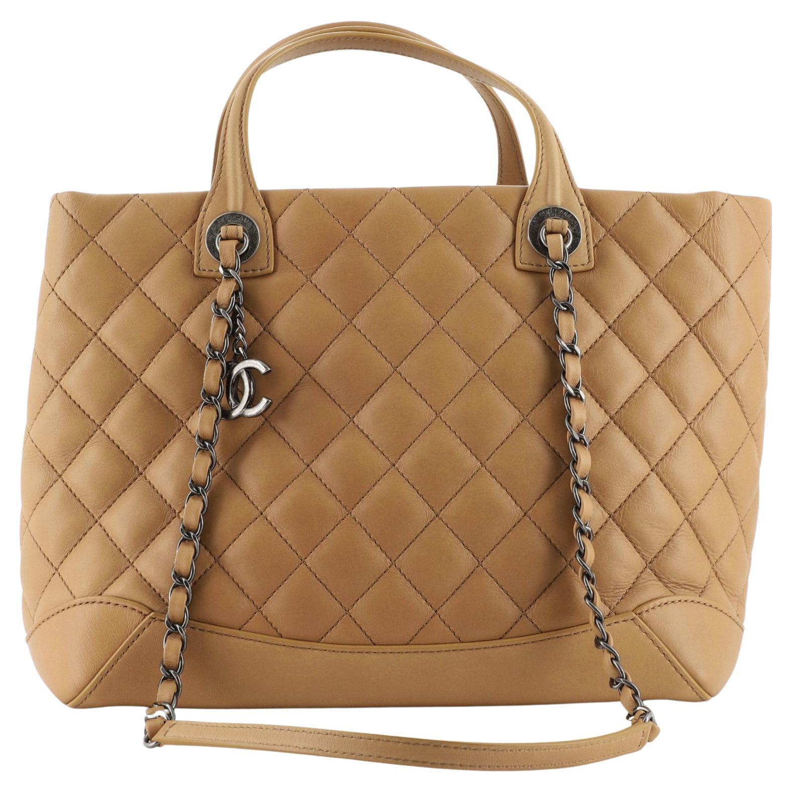 Chanel Easy Shopping Tote Quilted Calfskin Small at 1stDibs