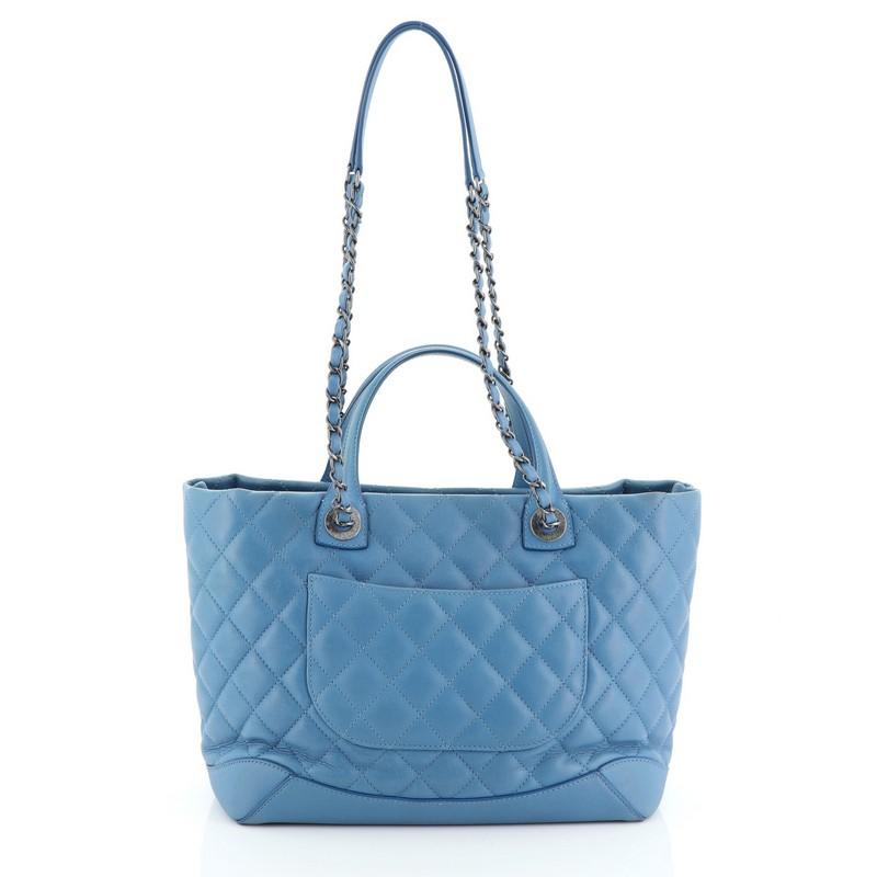 chanel quilted shopping tote
