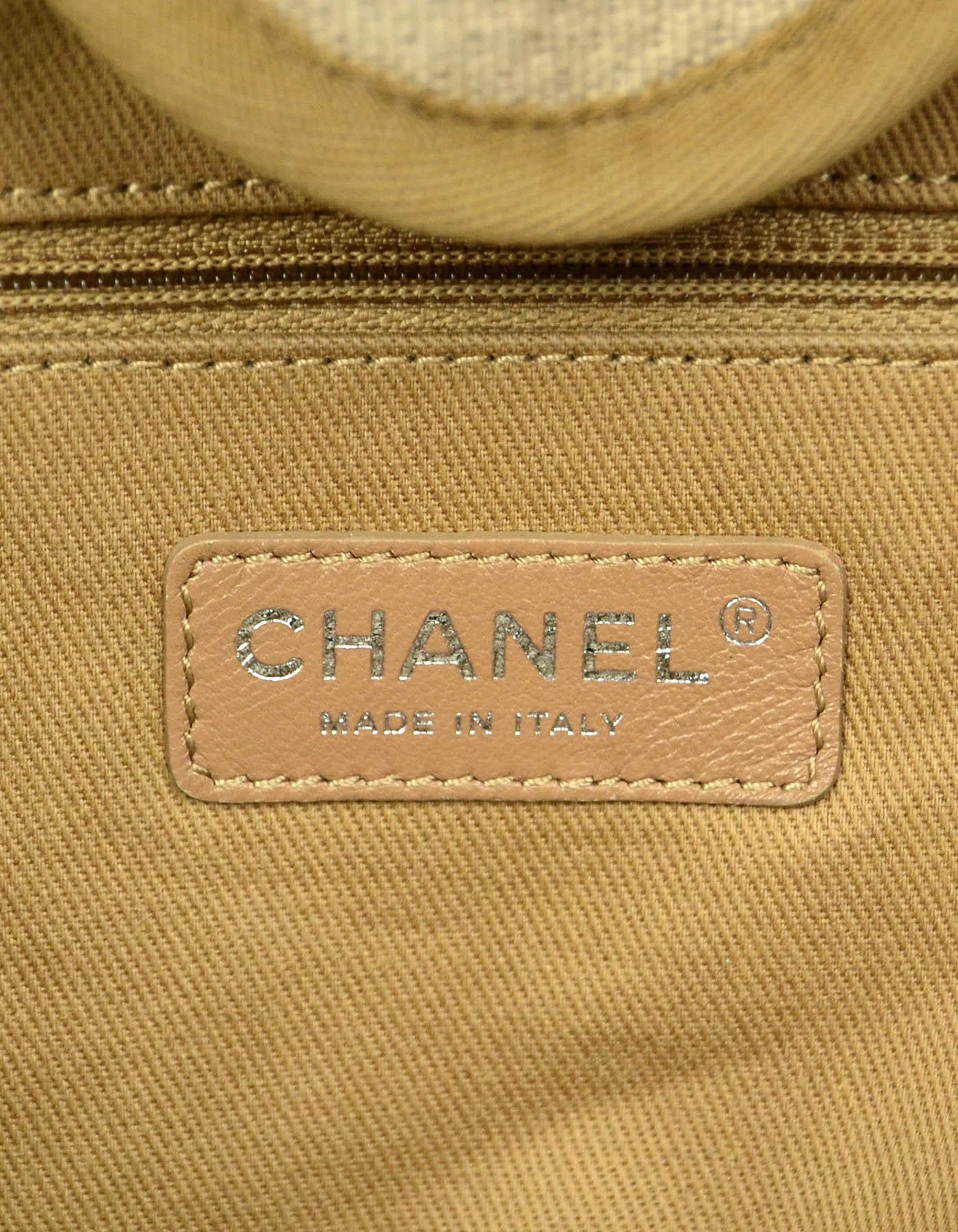 Chanel Ecru Beige Canvas Medium Deauville Tote Bag 2