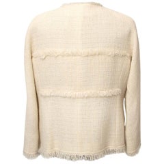 Chanel Ecru Wool Bouclé Blazer - Size 40