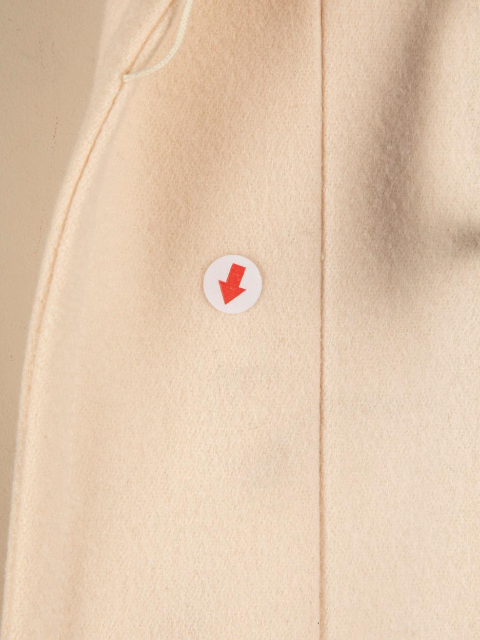 Chanel Ecru Wool Toggle Button Coat Size XXXL 2