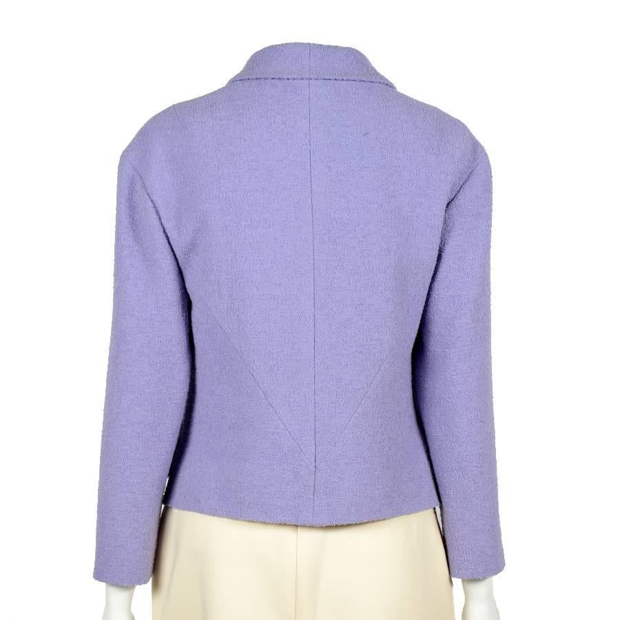 Chanel Eden-Roc Cruise Collection Purple Wool Jacket  In Good Condition In Paris, FR