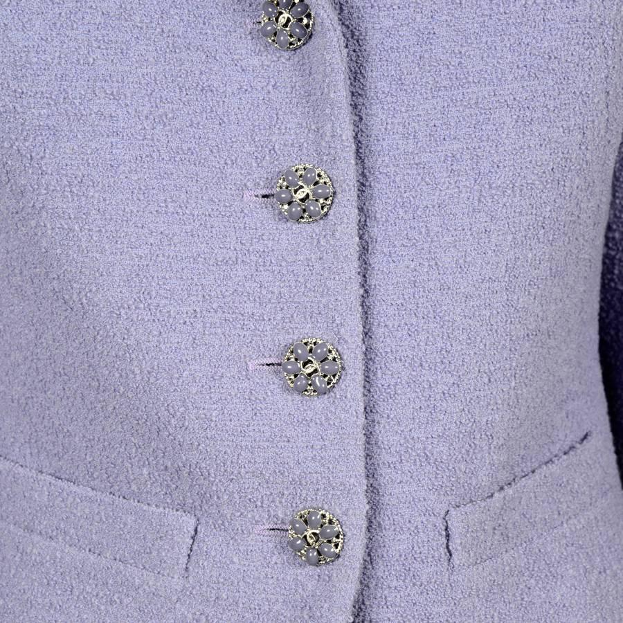 Women's Chanel Eden-Roc Cruise Collection Purple Wool Jacket 