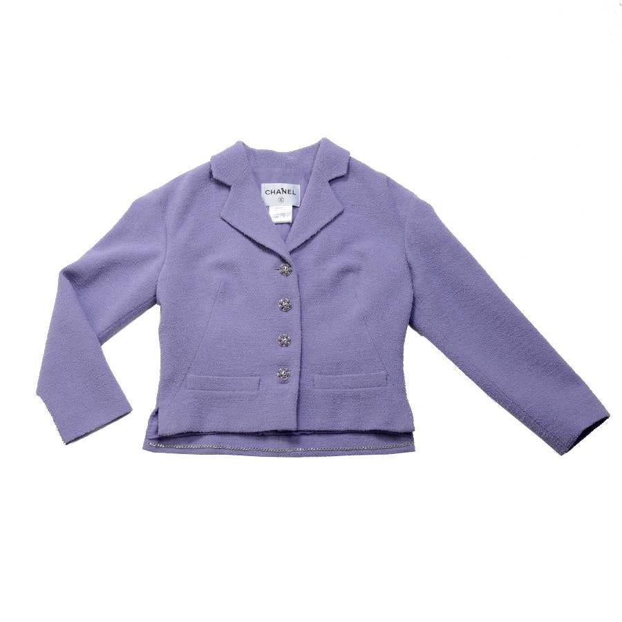 Chanel Eden-Roc Cruise Collection Purple Wool Jacket 