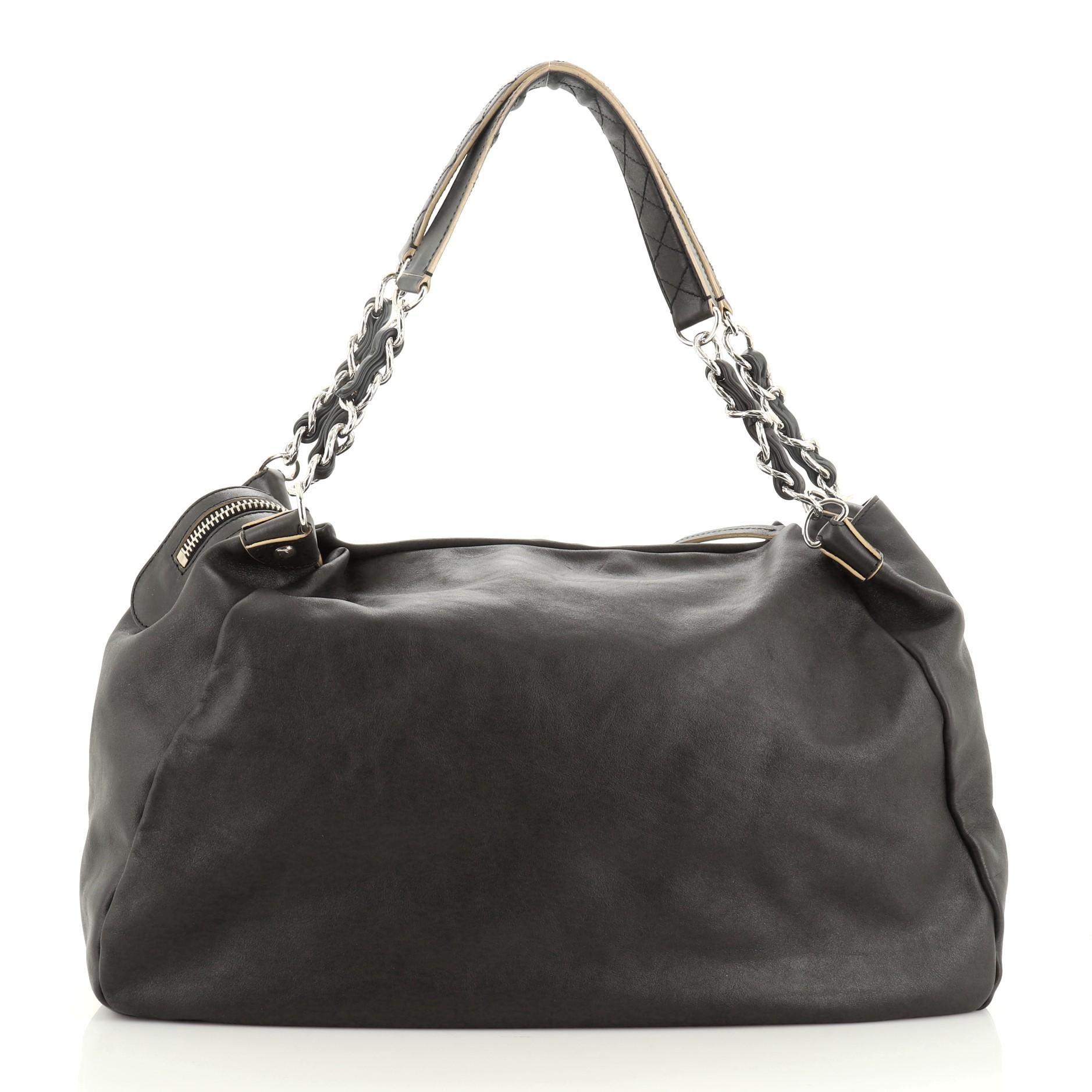 Chanel Edgy Hobo Lambskin Large In Good Condition In NY, NY