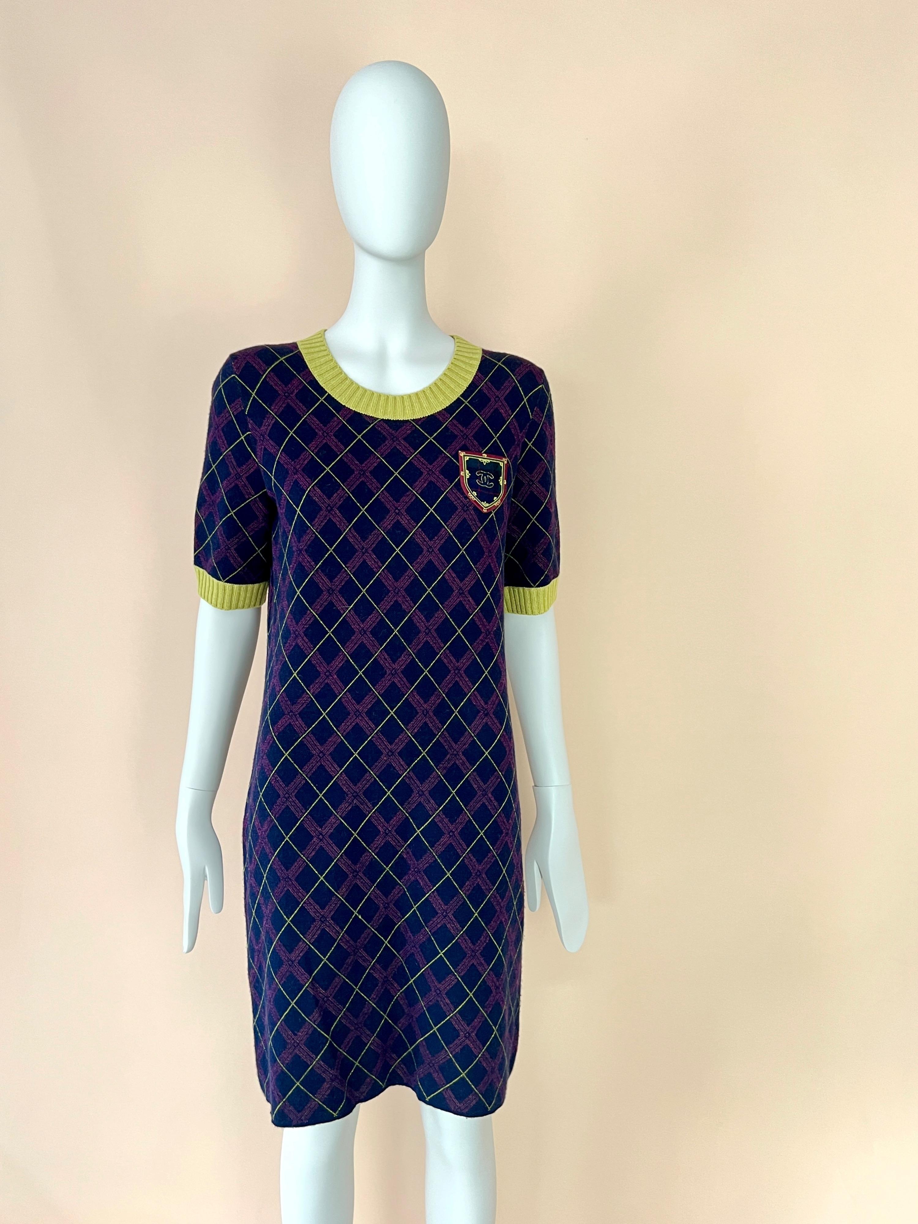 Chanel Edinburgh Collection CC Patch Tartan Dress 5