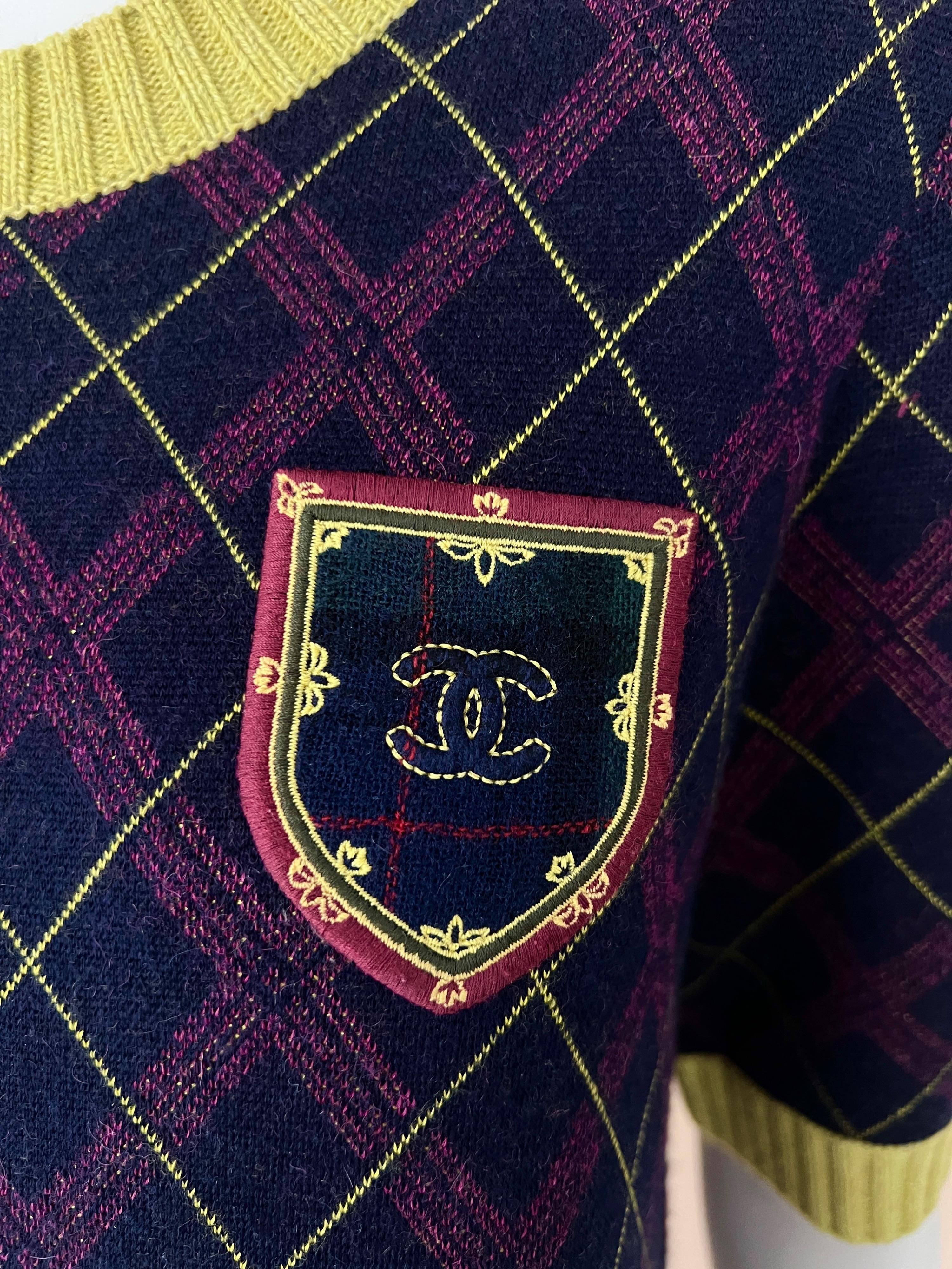 Women's Chanel Edinburgh Collection CC Patch Tartan Dress