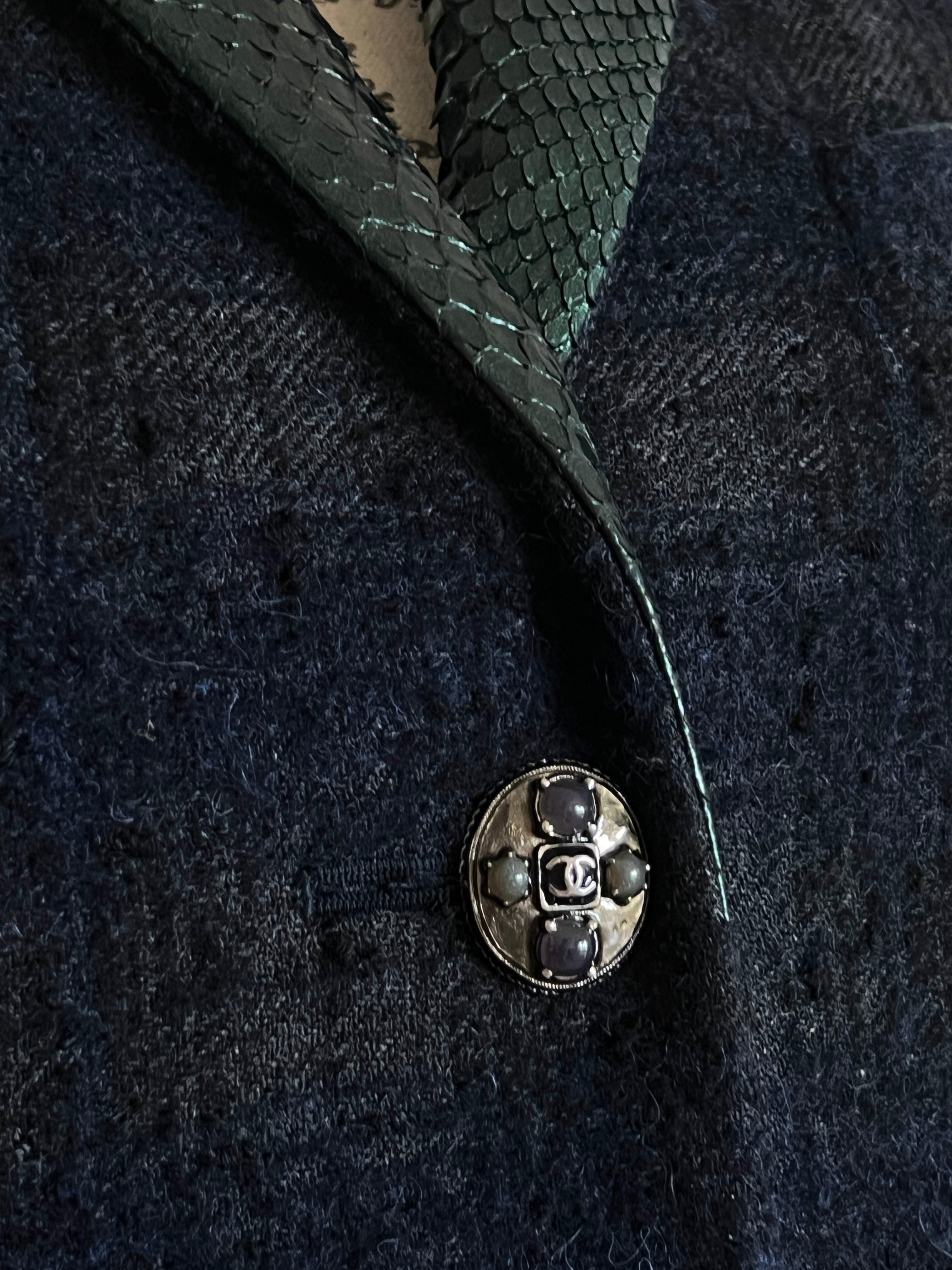 Chanel Edinburgh Jewel Buttons Runway Tartan Jacket  For Sale 9