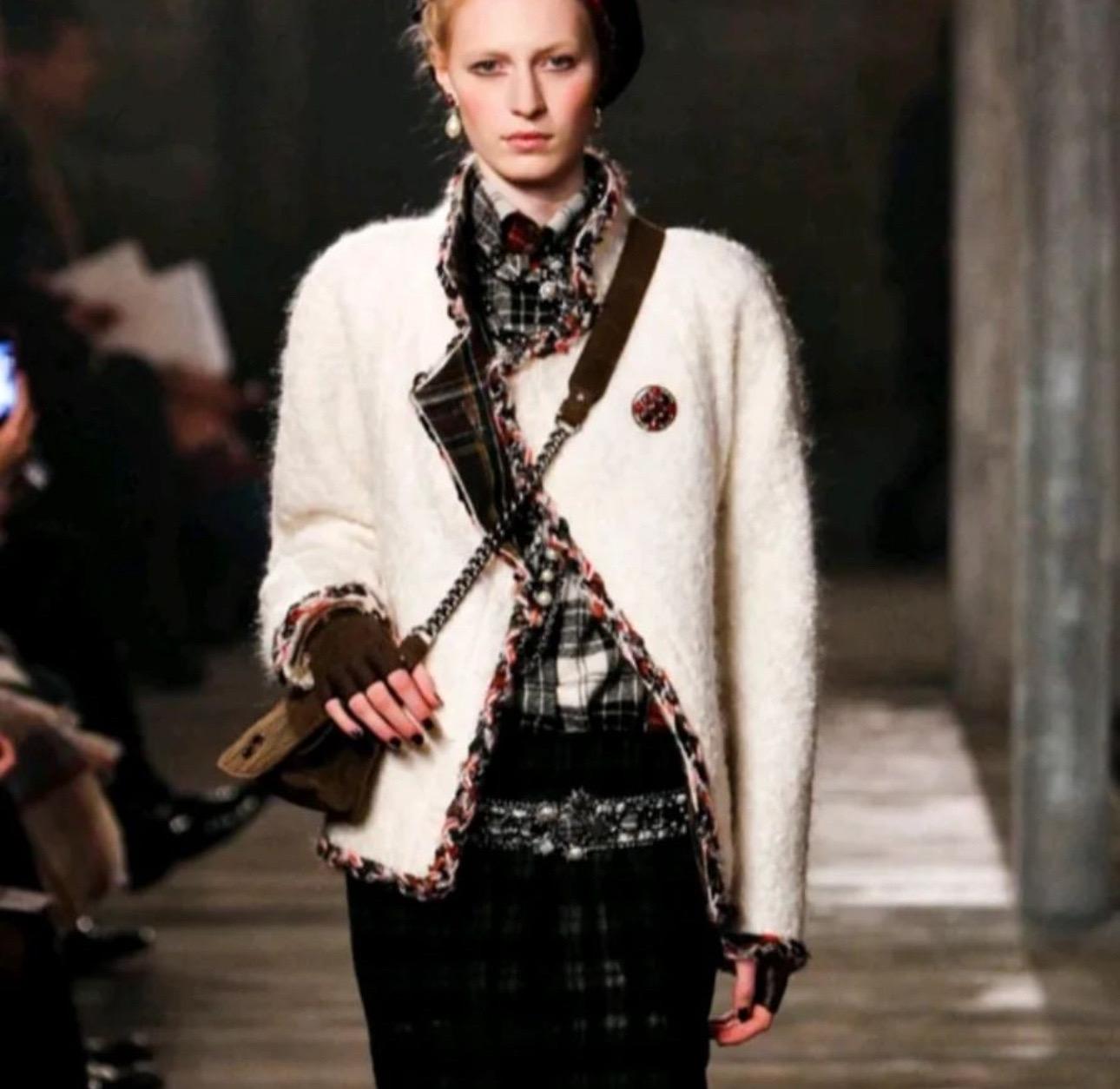Chanel Edinburgh Rare Faux Fur White Jacket 2