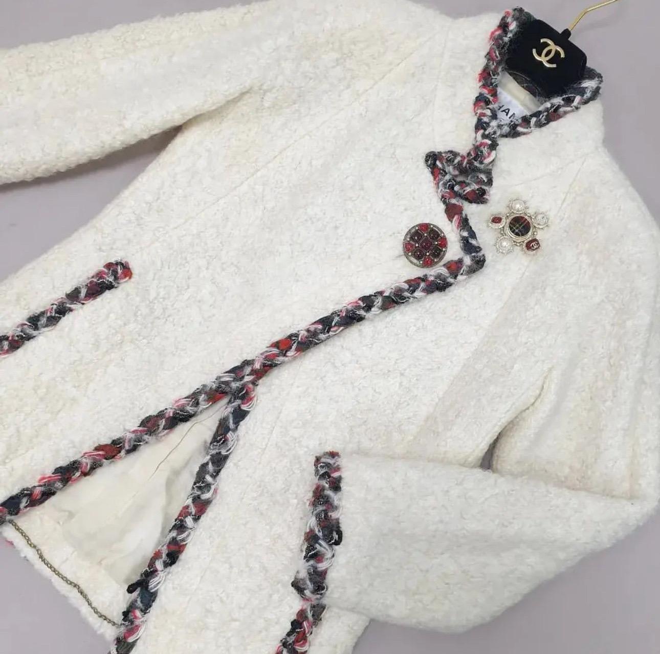 Chanel Edinburgh Rare Faux Fur White Jacket 3