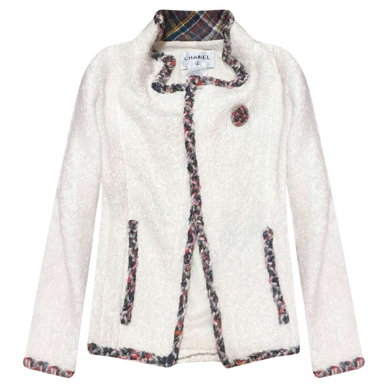 Chanel Edinburgh Rare Faux Fur White Jacket
