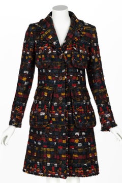 Chanel Edinburgh Runway Mehrfarbiger Tweed-Mantel Gripoix mit Knöpfen 2013