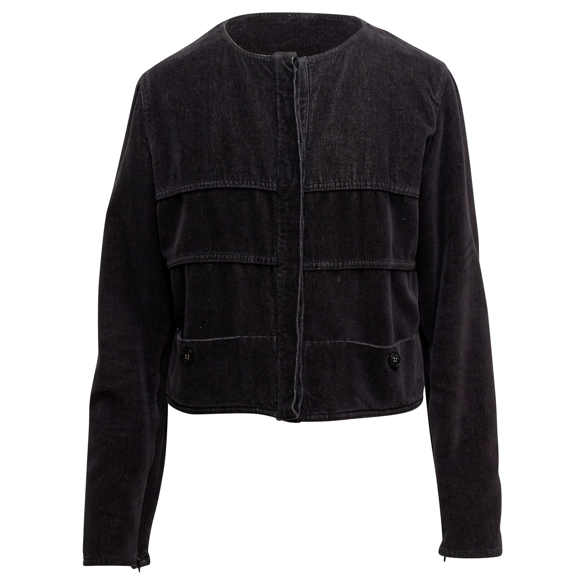 Chanel Eggplant Collarless Velvet Jacket