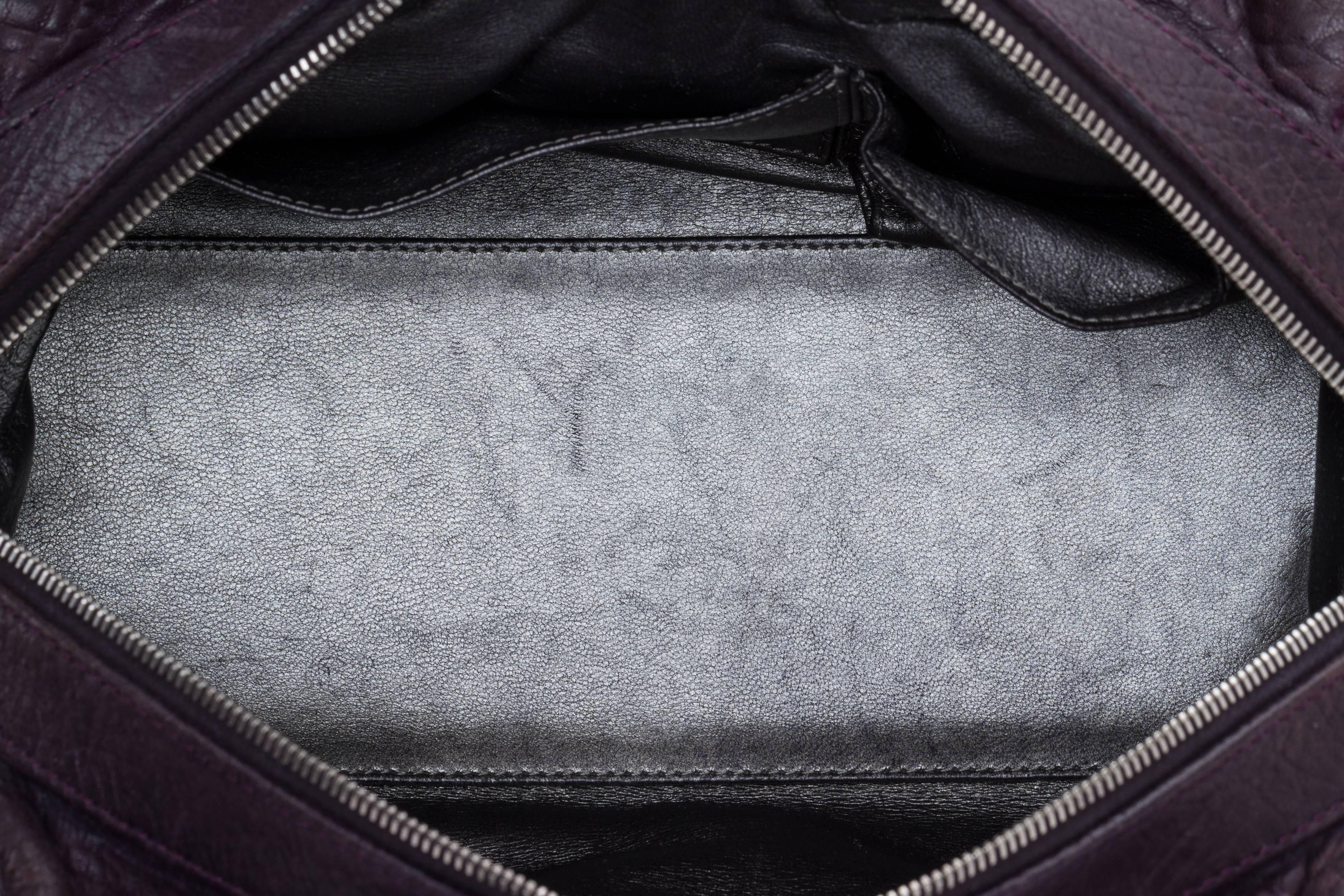 Chanel Eggplant Distressed Leather Bag 5