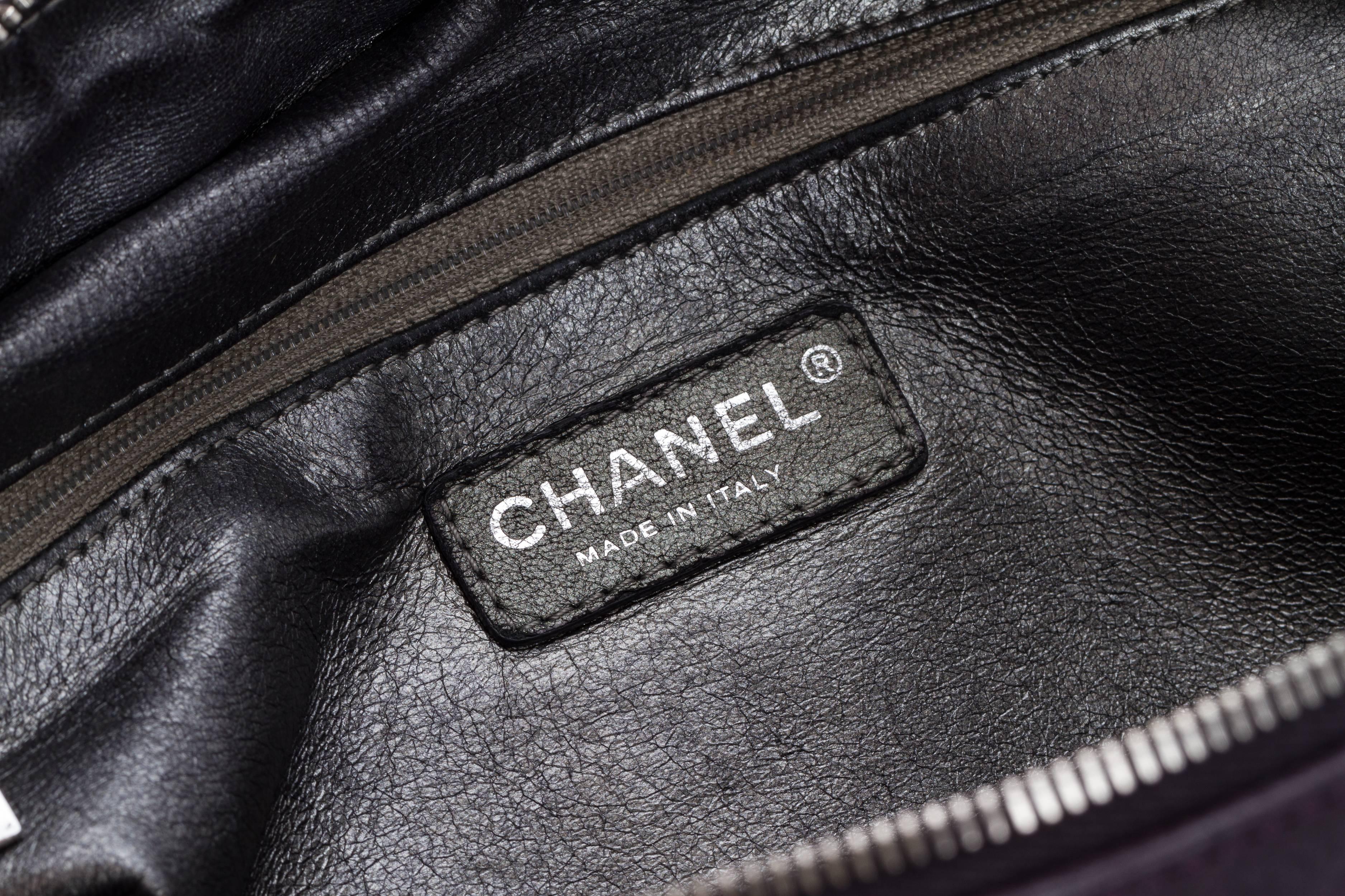 Chanel Eggplant Distressed Leather Bag 4