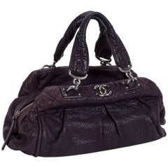 Chanel Eggplant Distressed Leather Bag