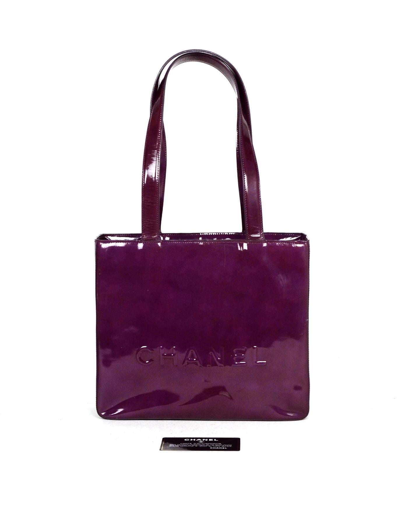 Eggplant Pattern Print Leather Tote Bag