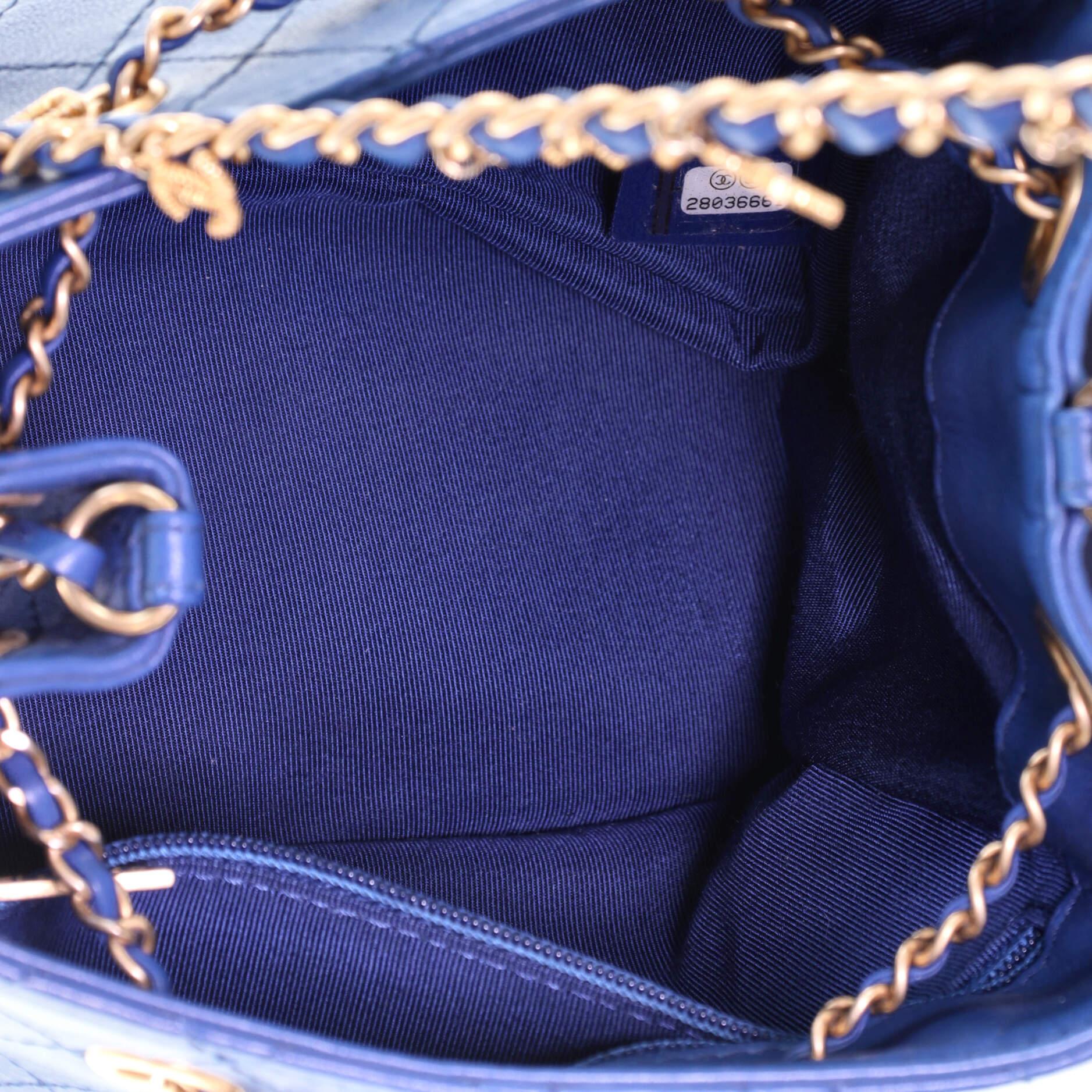 chanel blue bucket bag