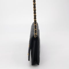 Chanel Egyptian Amulet Wallet on Chain Black Lambskin Leather Gold Hardware