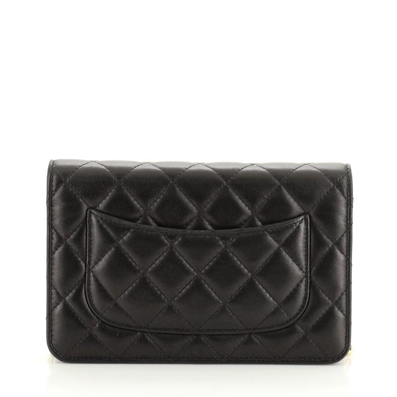 Black Chanel Egyptian Amulet Wallet on Chain Quilted Lambskin