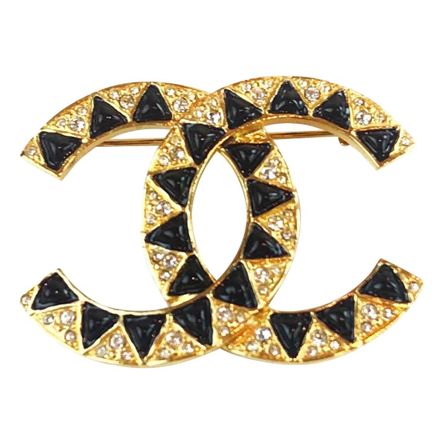 CHANEL Egyptian Gold And Rhinestone Brooch