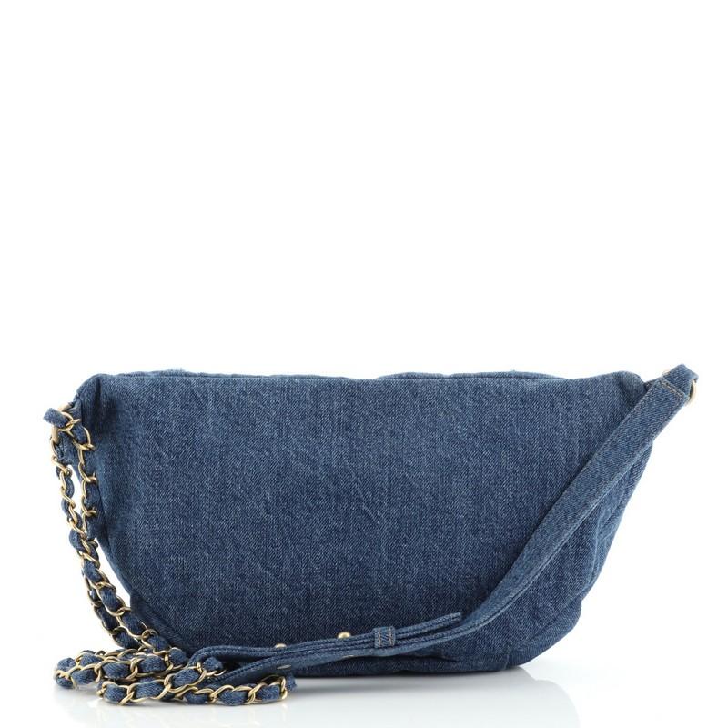 Chanel Ägyptische Hieroglyphen Gürteltasche Denim und Shearling im Zustand „Gut“ in NY, NY