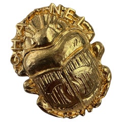 Chanel Egyptian Scarab Beetle Brooch from 2019 Metiers D
art Collection