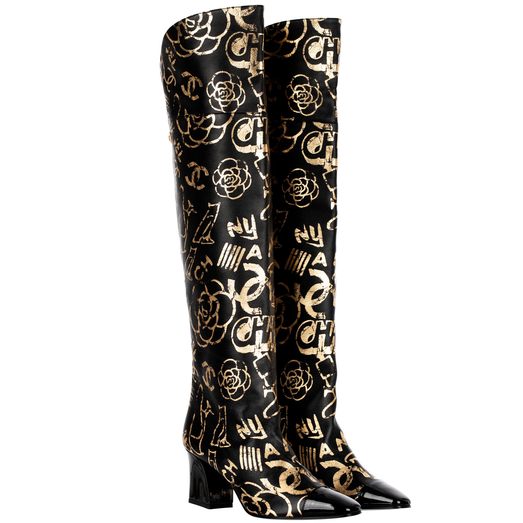 Chanel Egyptian Thigh High Boots 39 Fr In New Condition In DOUBLE BAY, NSW