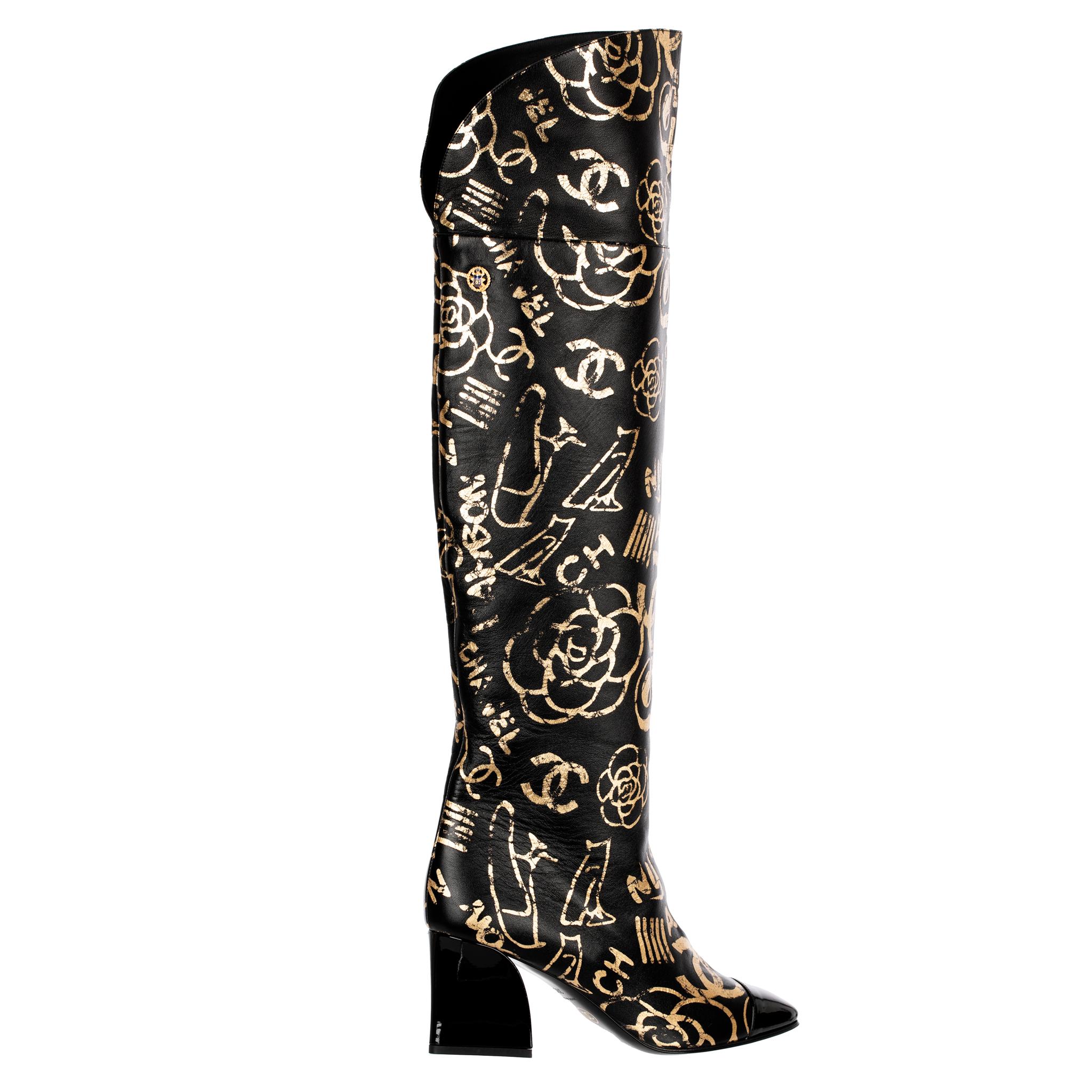Chanel Egyptian Thigh High Boots 39 Fr 1