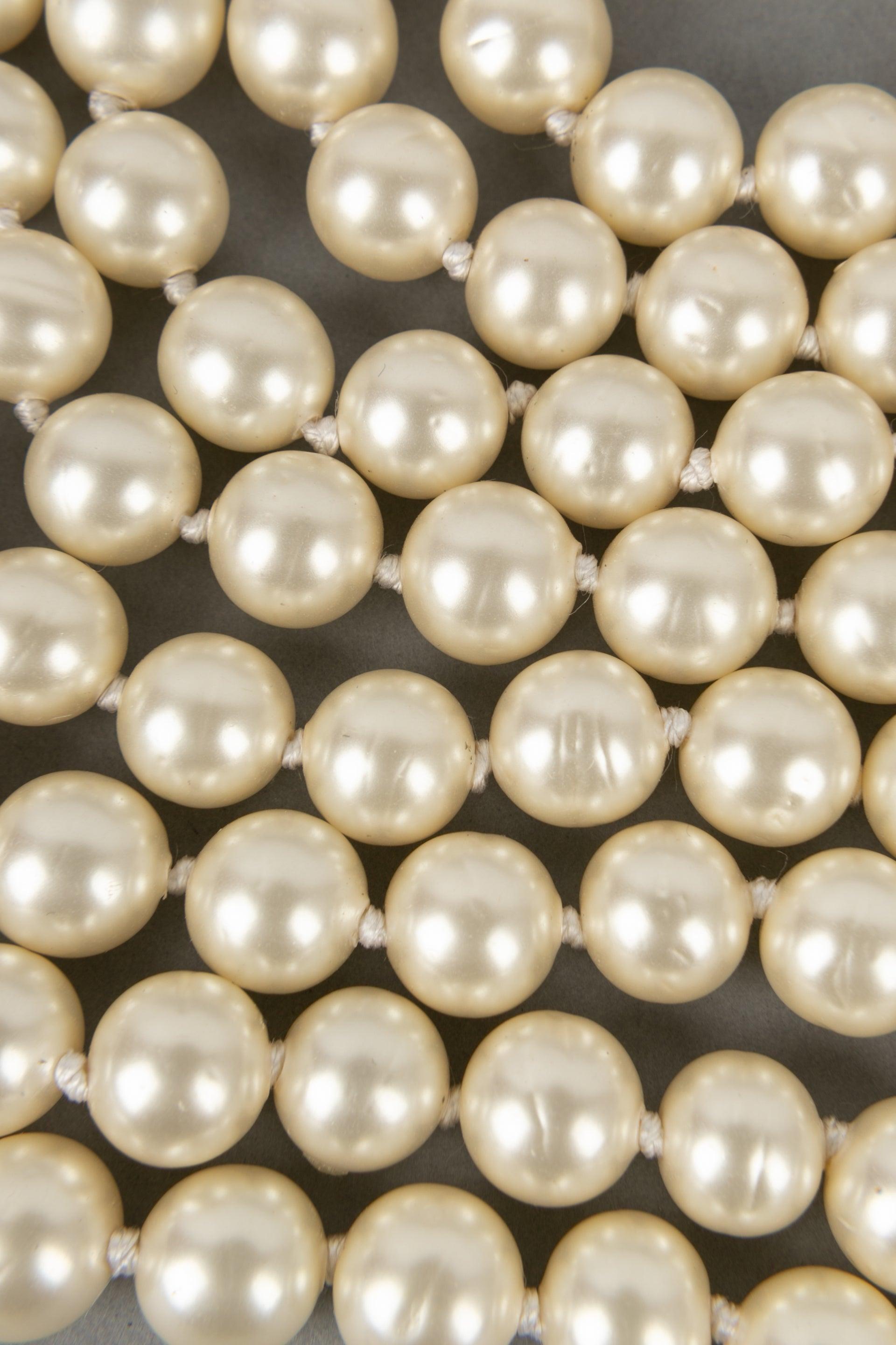 Women's Chanel Eight-row Choker Necklace with Costume Pearls