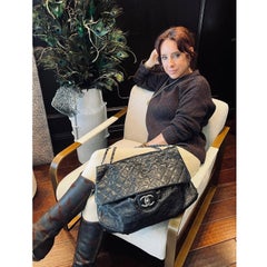 Chanel Elastic CC Klappentasche glasiert Kaviar Hobo Umhängetasche