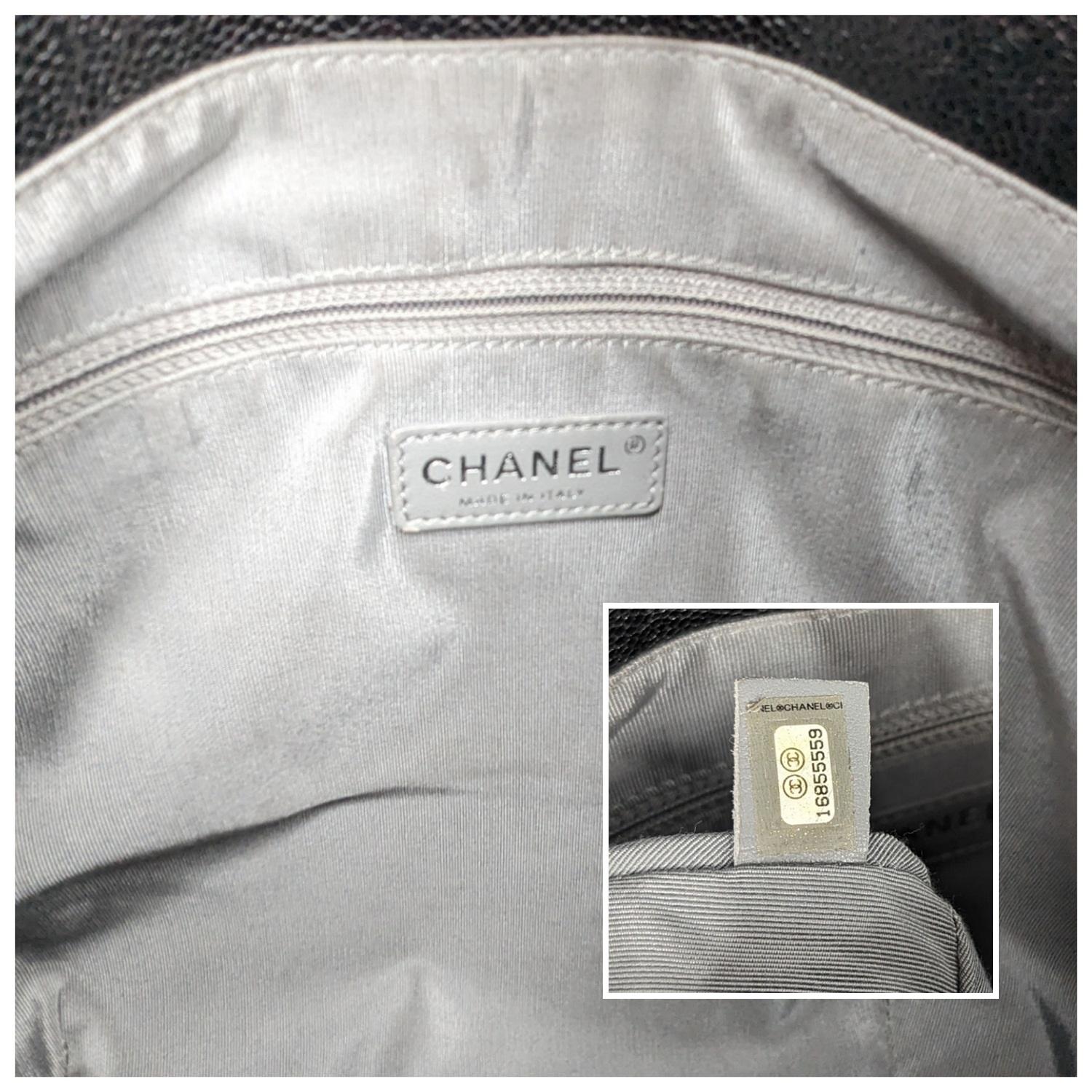 Chanel Elastic CC Flap Bag Glazed Caviar Hobo Shoulder Bag 4