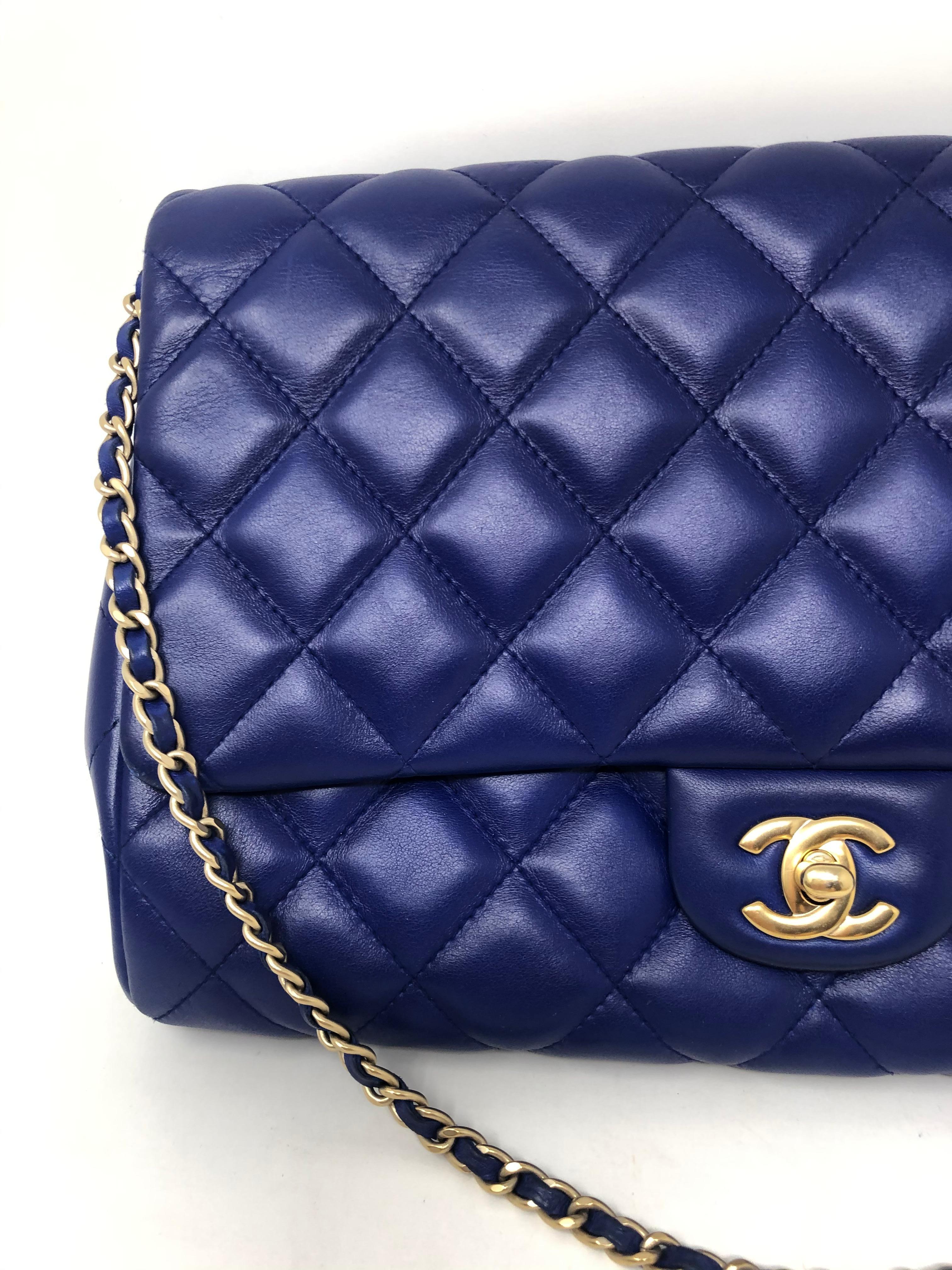 Chanel Electric Blue Lambskin Bag In Good Condition In Athens, GA