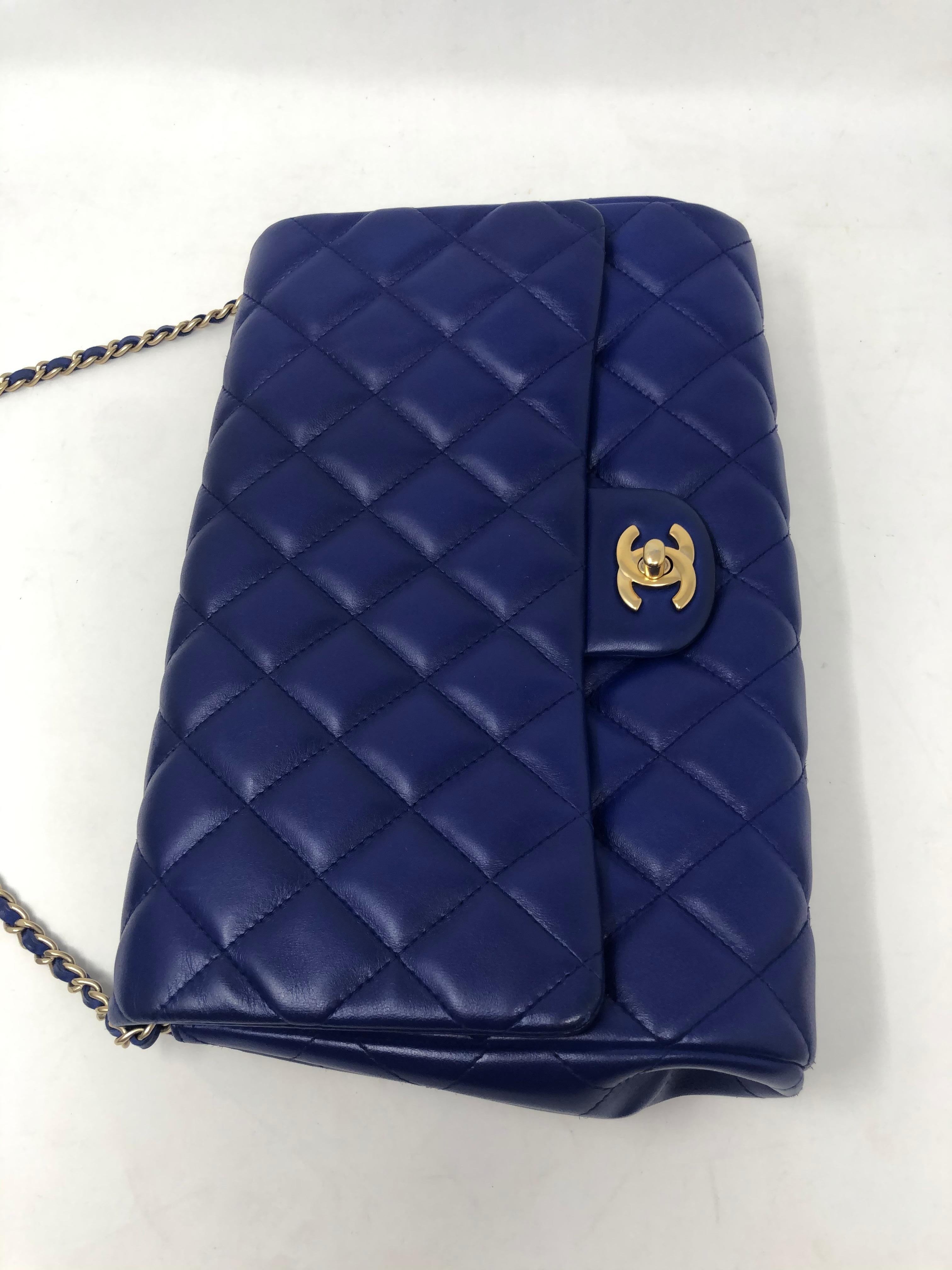Women's or Men's Chanel Electric Blue Lambskin Bag