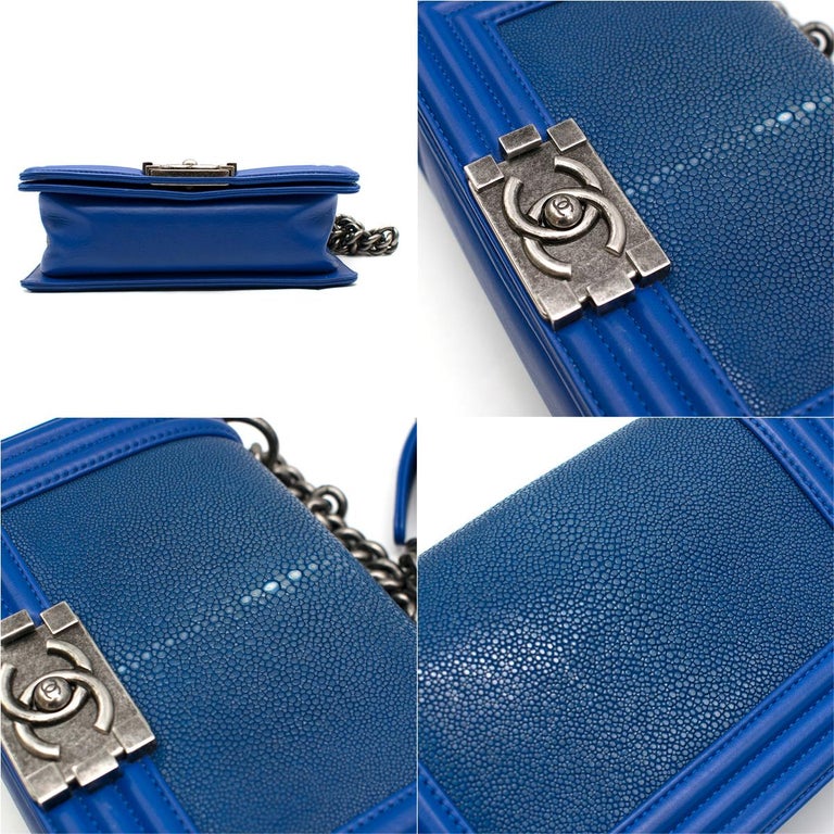 Chanel Electric Blue Limited Edition Stingray Le Boy Bag at 1stDibs ...