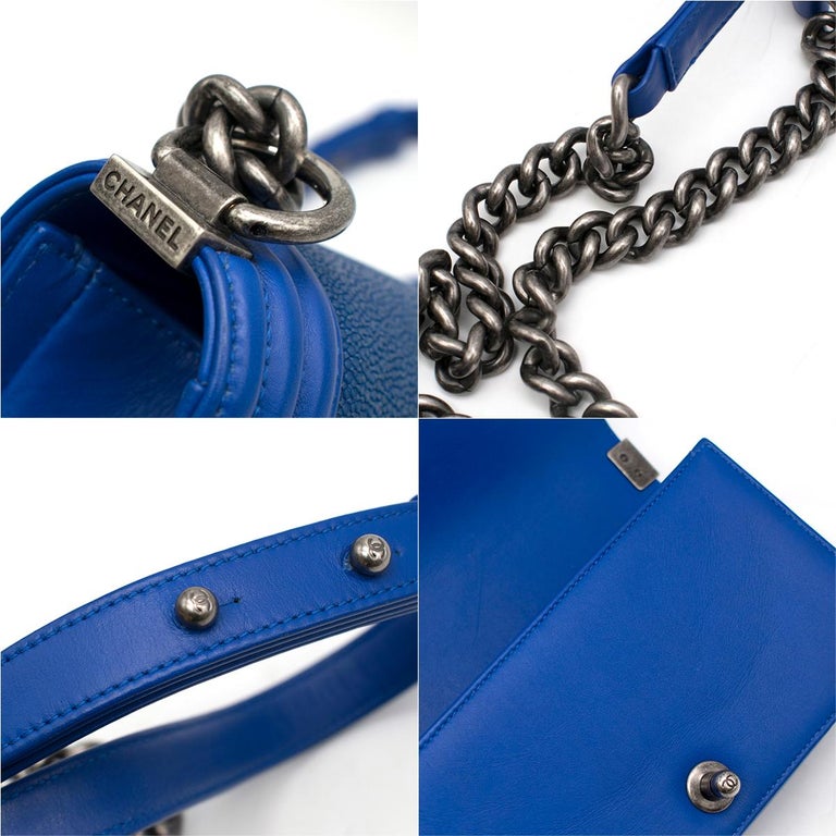Chanel Boy Flap Bag Stingray Small Blue 1116451
