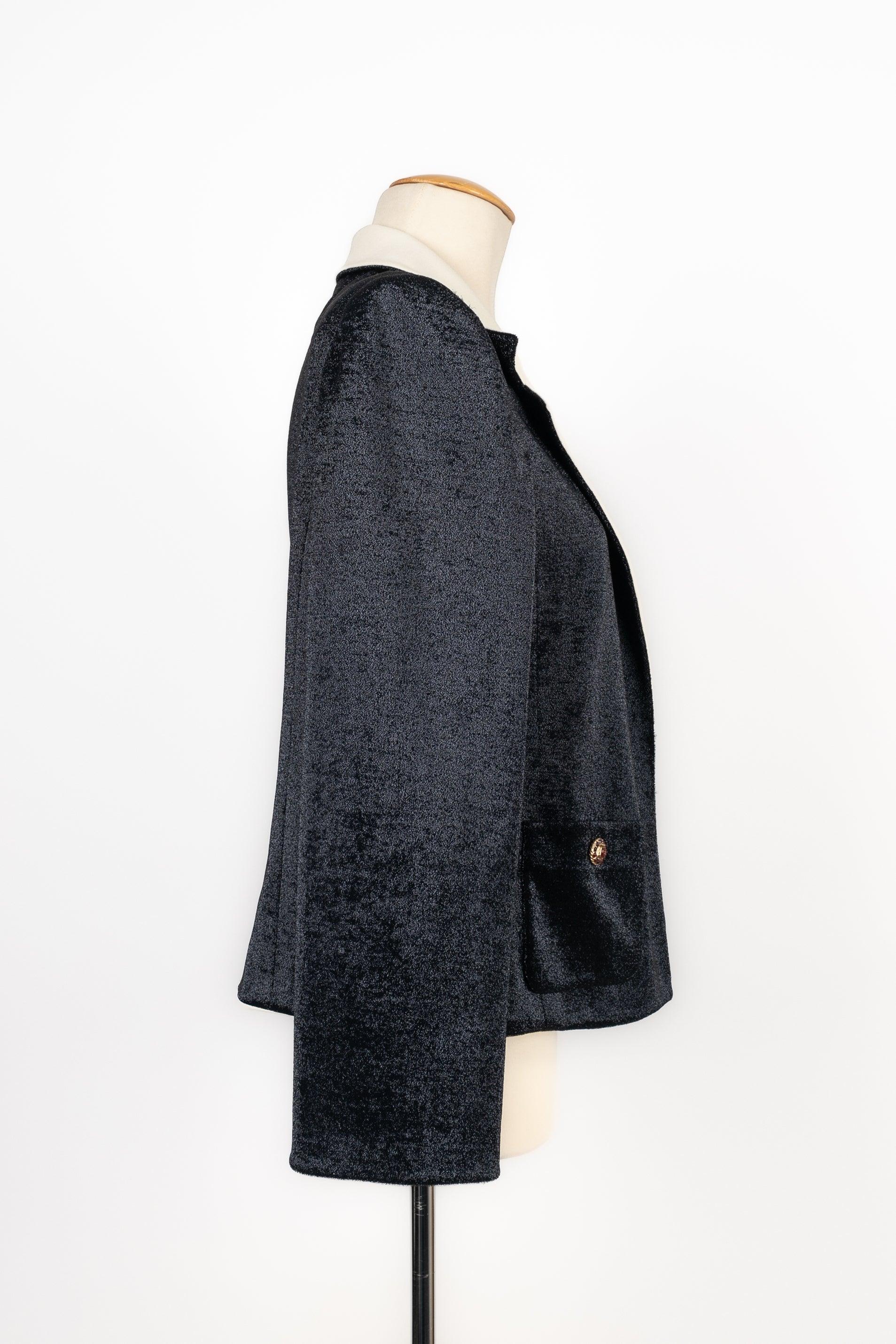 Veste en fil de lurex bleu électrique Chanel Excellent état - En vente à SAINT-OUEN-SUR-SEINE, FR